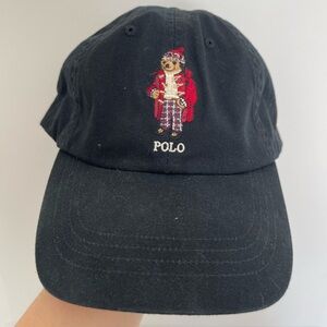Polo Ralph Lauren Black Cap with Bear Embroidery